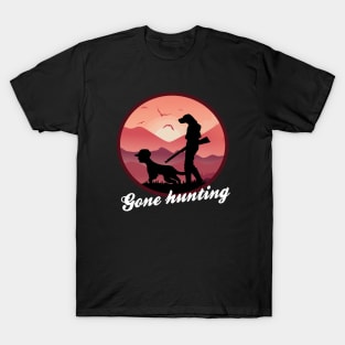 Gone hunting- Dog and man T-Shirt